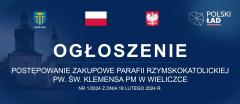 Postępowanie zakupowe Parafii Rzymskokatolickiej pw. Św. Klemensa PM w Wieliczce