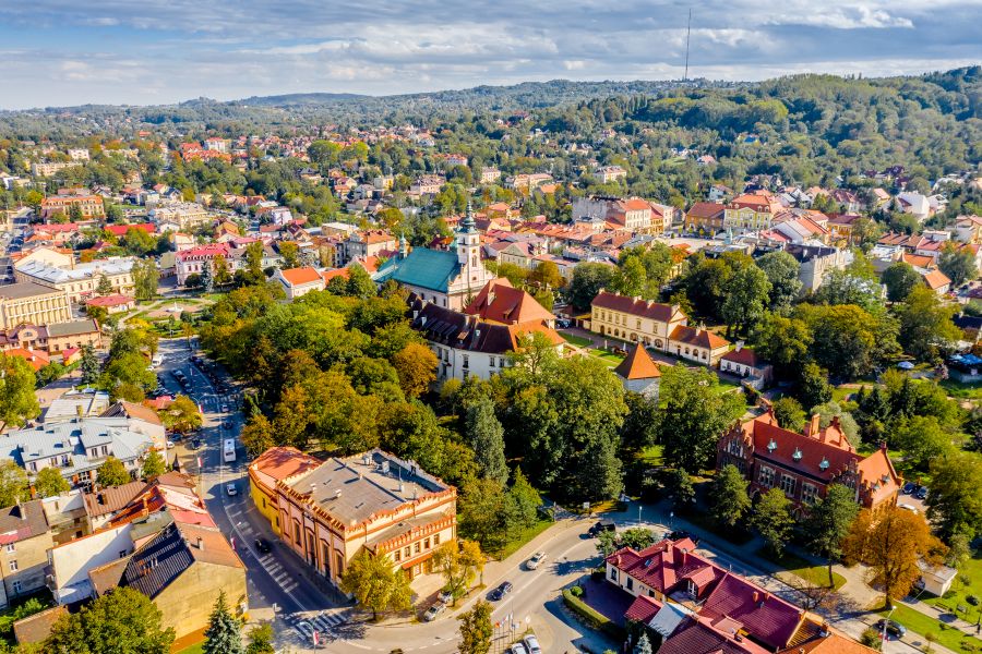 panorama miasta Wieliczka, magistrat urzędu miasta, zamek żupny wieliczka, 