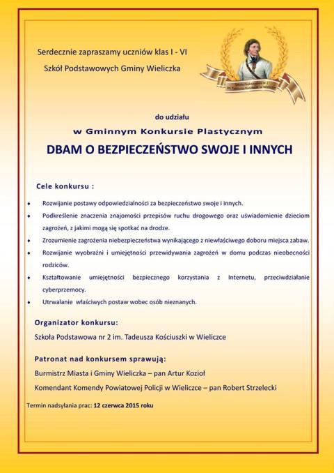 Gminny Konkurs Plastyczny "DBAM O BEZPIECZEŃSTWO SWOJE I INNYCH"