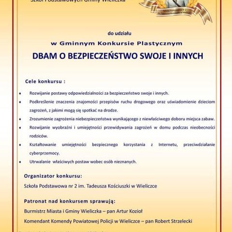 Gminny Konkurs Plastyczny "DBAM O BEZPIECZEŃSTWO SWOJE I INNYCH"