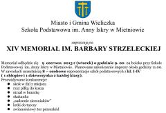 XIV MEMORIAŁ IM. BARBARY STRZELECKIEJ w Szkole Podstawowej w Mietniowie
