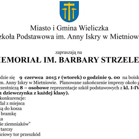XIV MEMORIAŁ IM. BARBARY STRZELECKIEJ w Szkole Podstawowej w Mietniowie