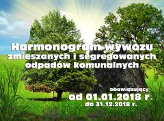 Harmonogram odbioru segregowanych i zmieszanych odpadów komunalnych