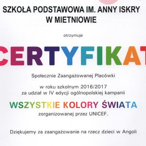 Uczniowie ze Szkoły Podstawowej im Anny Iskry w Mietniowie pomagają dzieciom w Afryce!