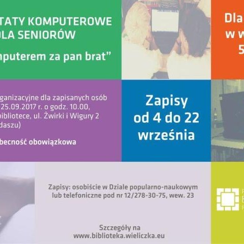 Warsztaty komputerowe dla seniorów „Z komputerem za pan brat”