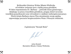Życzenia barbórkowe 2017