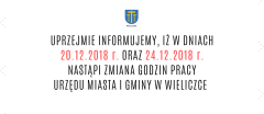 KOMUNIKAT: zmiana godzin pracy UMiG w Wieliczce