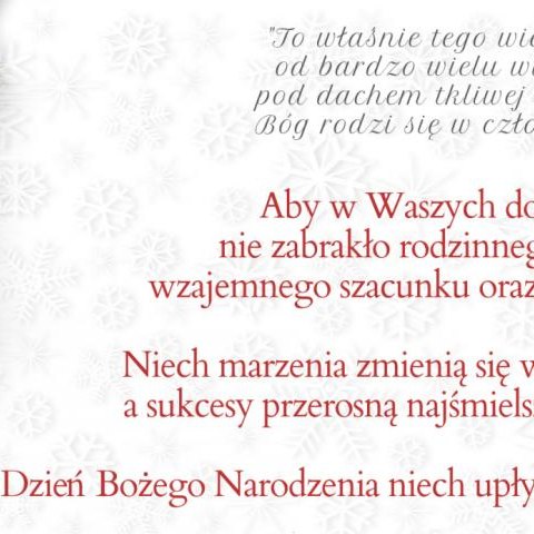 Najlepsze życzenia z okazji Świąt Bożego Narodzenia!