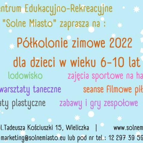 Zapisy na "Półkolonie zimowe" dla dzieci 6-10 lat