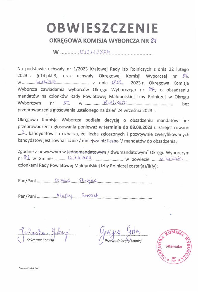 obwieszczenie okregowej komisji wyborczej rolnicy.jpg