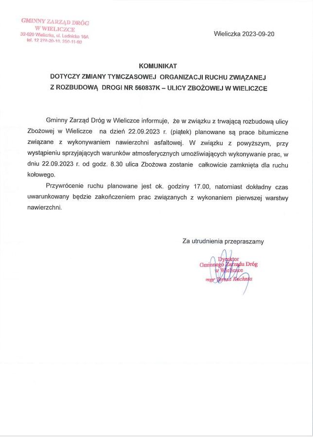 tymczasowa zmiana organizacji ruchu w obrębie drogi nr 560837k - ul Zbozowa.JPG
