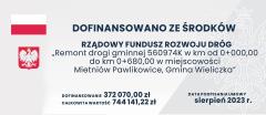 Remont drogi gminnej 560974K w miejscowości Mietniów, Pawlikowice, Gmina Wieliczka