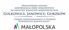 Modernizacja dróg dojazdowych do gruntów rolnych w Golkowicach, Janowicach, Gorzkowie