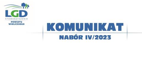 Nabór IV 2023 - Lokalna Grupa Działania Powiatu Wielickiego
