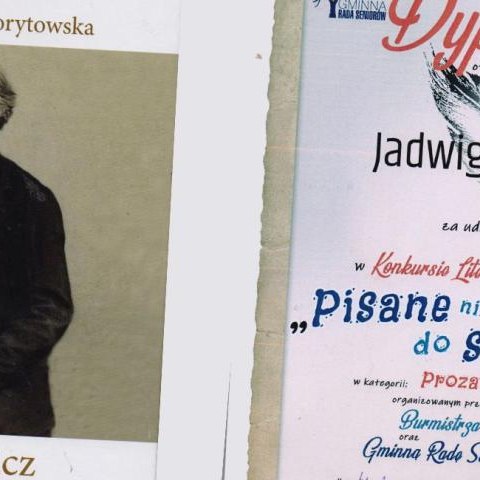 Dyplom dla Jadwigi Dudy za udział w III edycji konkursu literackiego Pisanie nie do szuflady- Proza