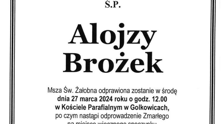 w wieku 74 lat odszedl nagle Radny Gminy Wieliczka Alojzy_Brozek klepsydra-.jpg