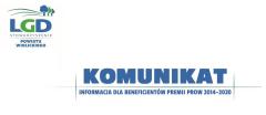 Informacja dla beneficjentów premii PROW 2014-2020