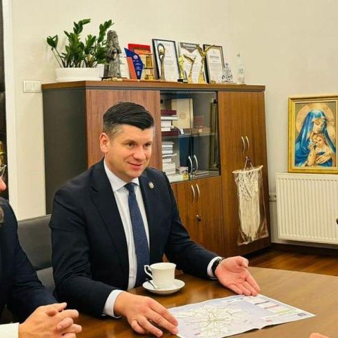 Wizyta Łukasza Smółki - Marszałka Województwa Małopolskiego w Wieliczce