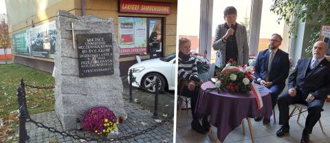 Uroczystość ku pamięci 10 Polaków zastrzelonych przez Niemców przy ul H. Sienkiewicza 6.11.1943 r.