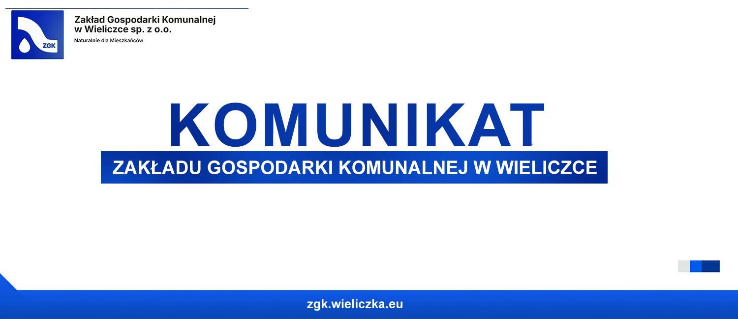 Komunikat ZGK - okres urlopowy