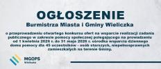 Konkurs ofert na wsparcie realizacji zadania publicznego w zakresie pomocy społecznej