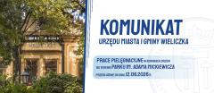 Prace pielęgnacyjne w koronach drzew na terenie Parku im. Adama Mickiewicza