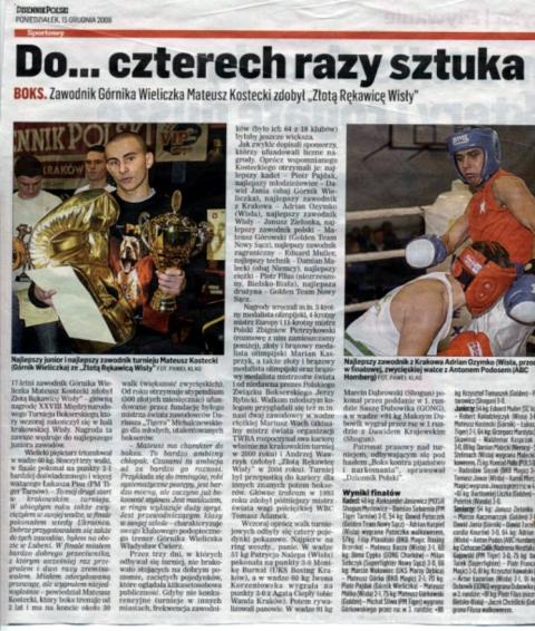 „Złota Rękawica Wisły” dla Mateusza Kosteckiego