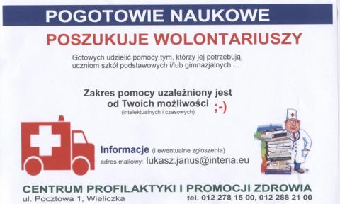 Pogotowie Naukowe poszukuje wolontariuszy