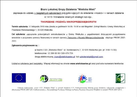 "Tworzenie i rozwój mikroprzedsiębiorstw"