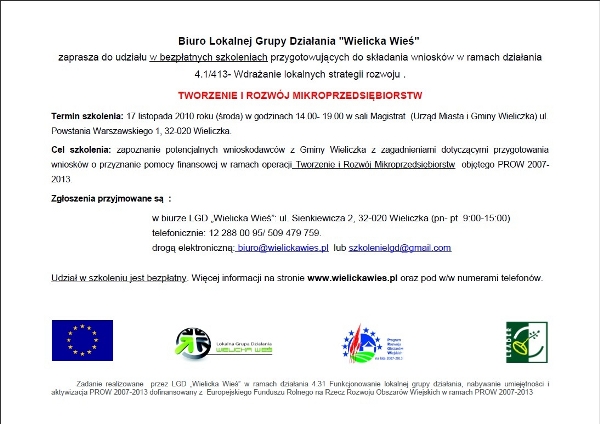"Tworzenie i rozwój mikroprzedsiębiorstw"