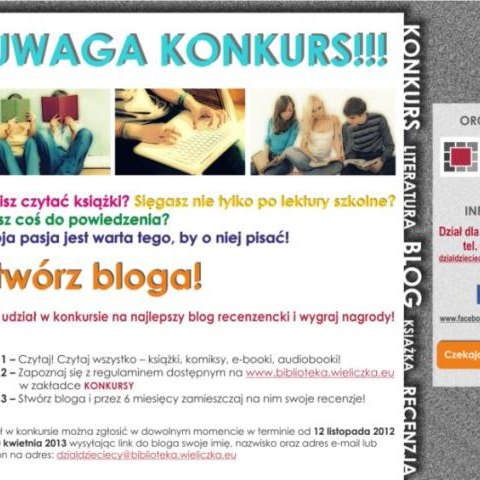 Konkurs na najlepszy blog recenzencki dla młodzieży WYSTARTOWAŁ!