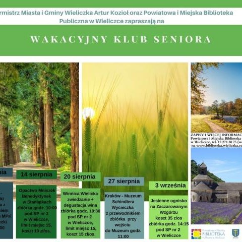 Wakacyjny Klub Seniora z biblioteką w Wieliczce!